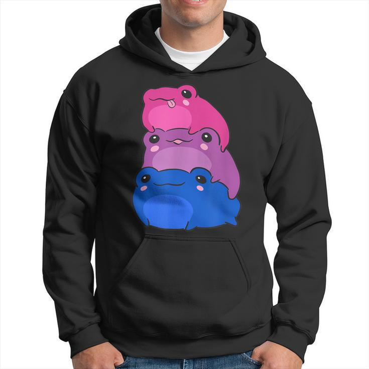 Bisexual Flag Color Frogs Subtle Bi Pride Lgbtq Aesthetic  V2 Men Hoodie Graphic Print Hooded Sweatshirt