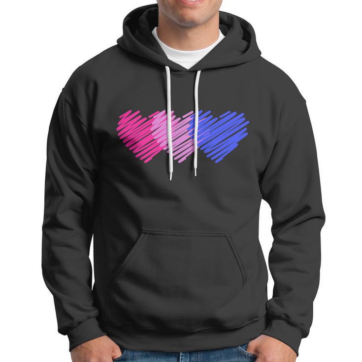 Bisexual Flag Hearts Love Lgbt Bi Pride Hoodie