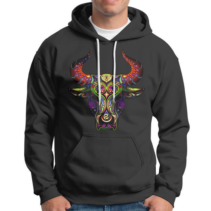 Bull Silhouette Head And Horns Hoodie