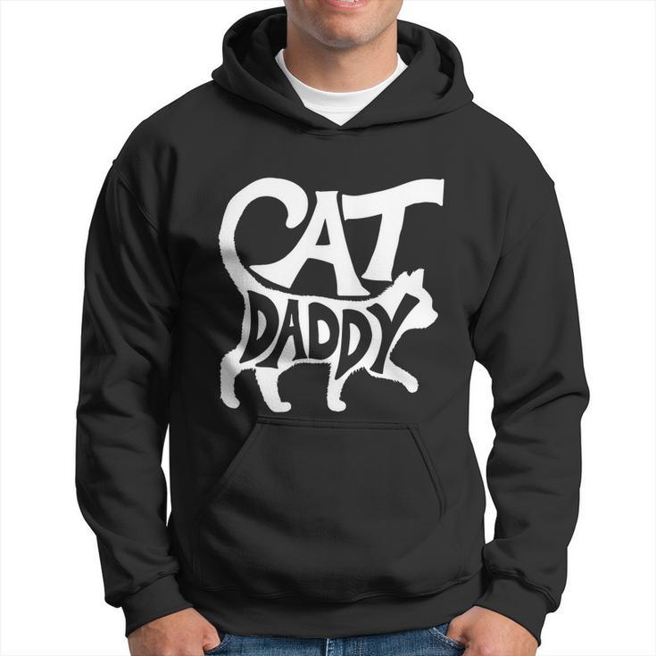 Cat Daddy Funny Cat Dad Simple Minimalist Lettering Hoodie