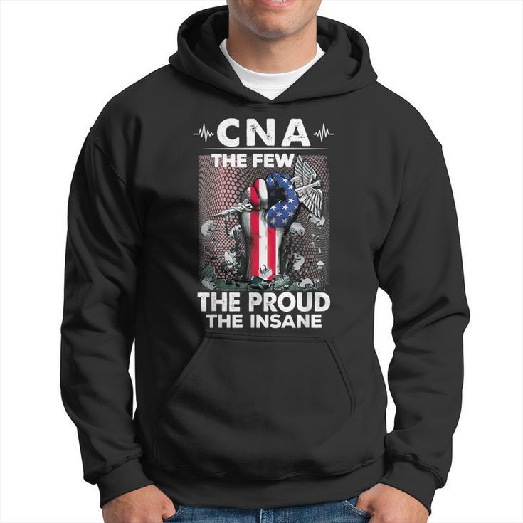 Cna Emt The Few The Proud The Insane Usa American Flag Men Hoodie