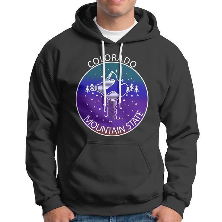 Colorful Colorado Mountain State Logo Hoodie