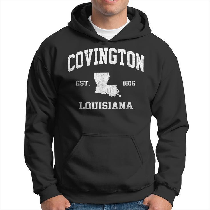 Covington Louisiana La Vintage State Athletic Style  Men Hoodie Graphic Print Hooded Sweatshirt