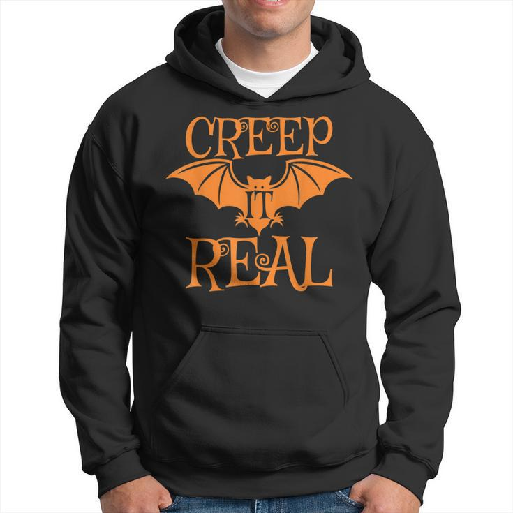 Creep It Real Halloween Bat Pumpkin  Hoodie