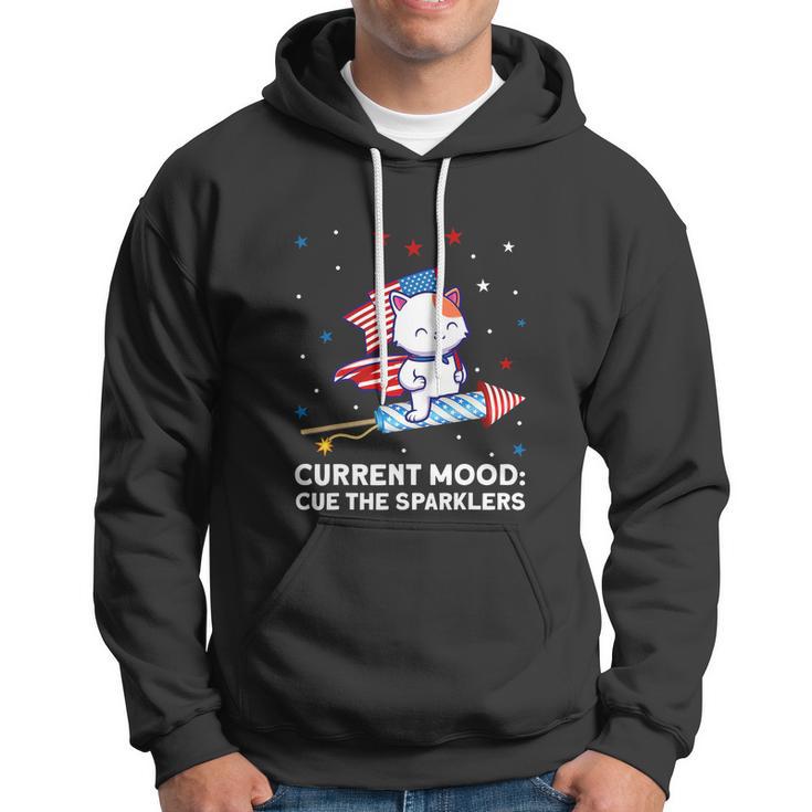 Current Mood Cue The Sparklers 4Th Of July Hoodie