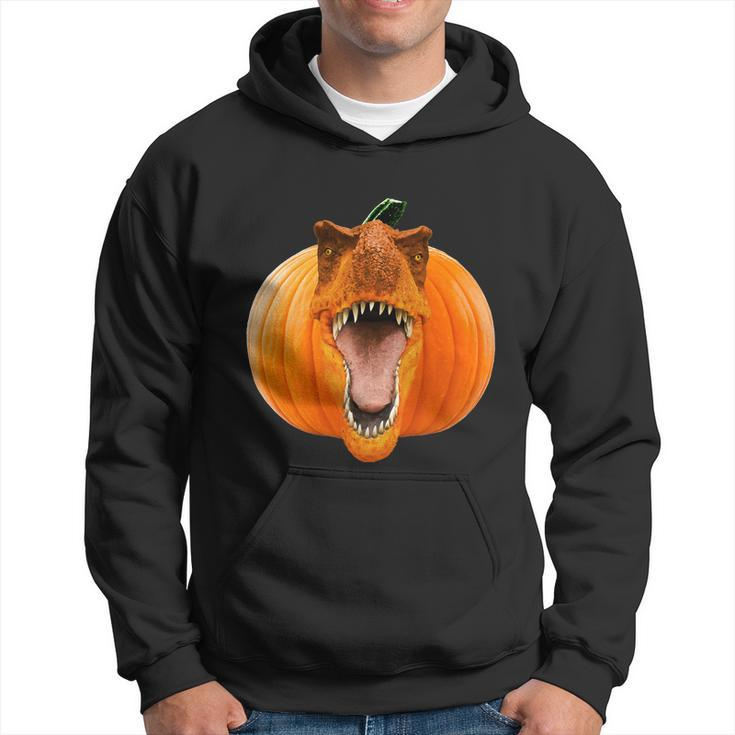 Cute Halloween Funny Halloween Day Trex Pumpkin Face Graphic Design Printed Casual Daily Basic Hoodie