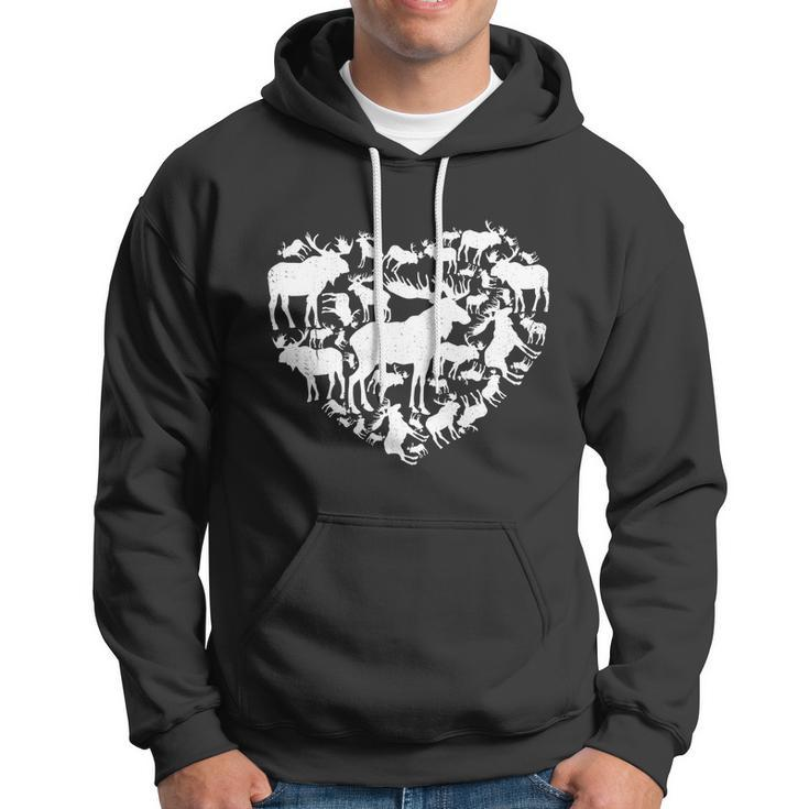 Cute Valentines Day Couple Heart Moose Animals Lover Gift Hoodie