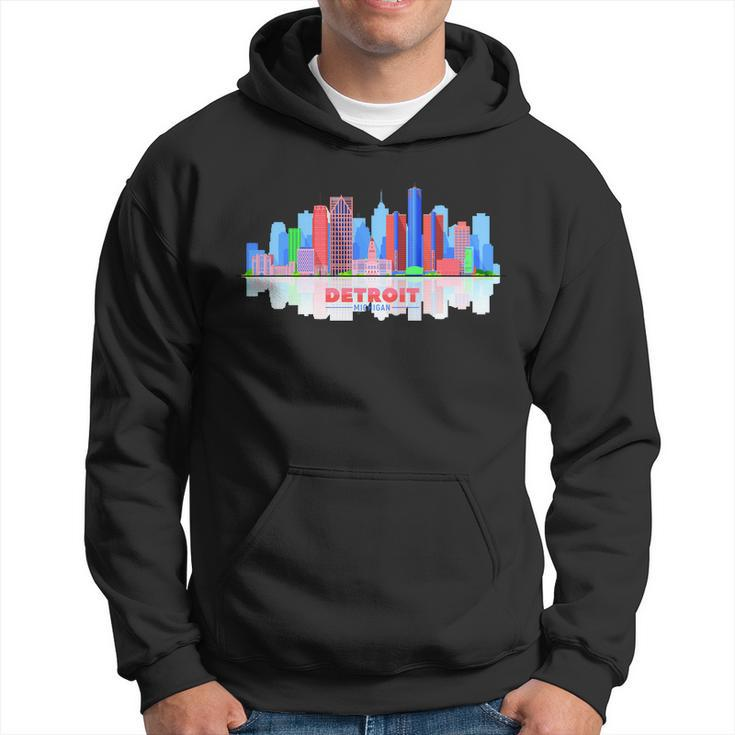 Detroit Skyline Abstract Men Hoodie