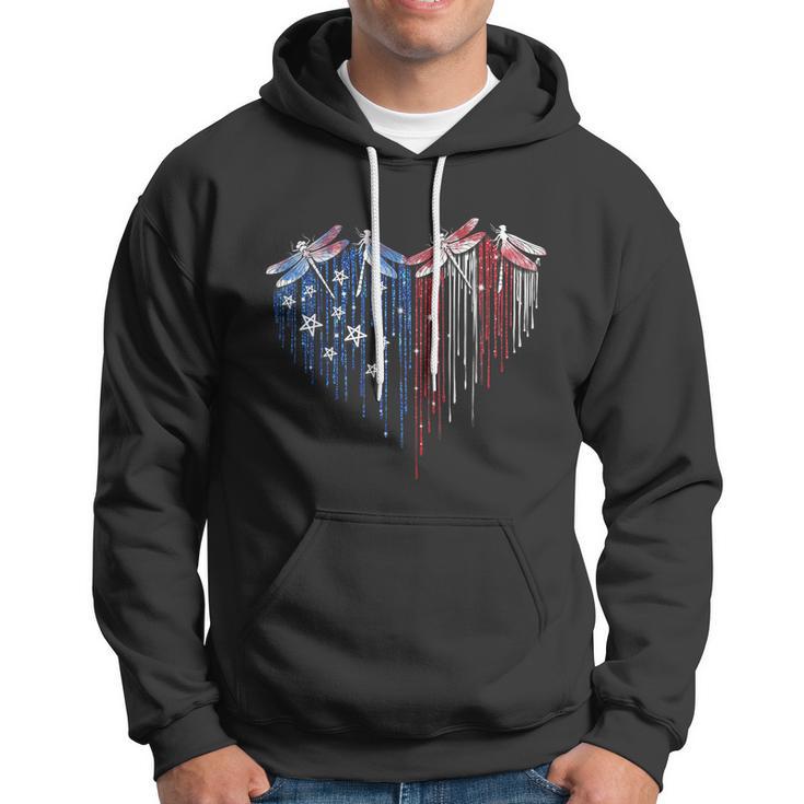 Dragonfly 4Th Of July Usa Flag America Patriotic Usa Hoodie