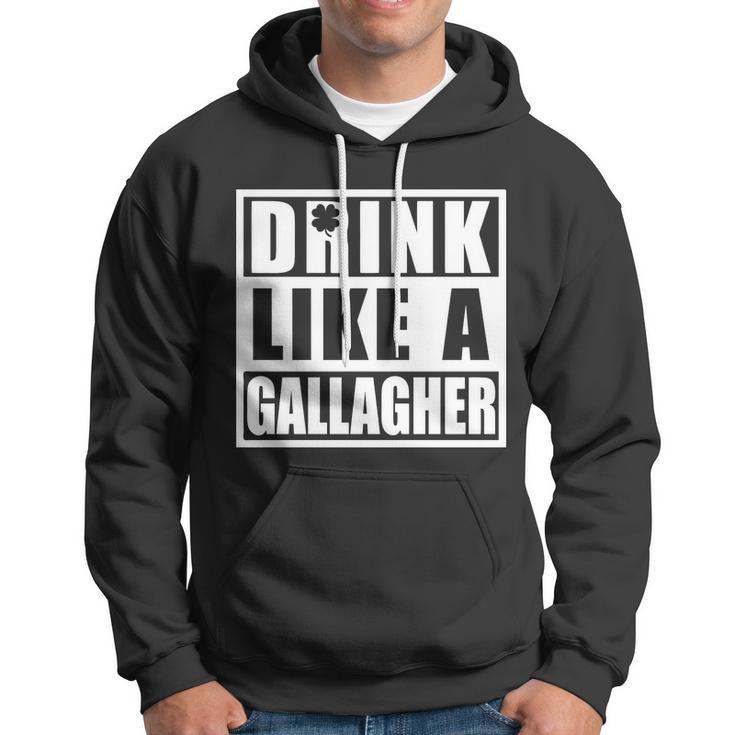 Drink Like A Gallagher Funny St Patricks Day Irish Clover Hoodie