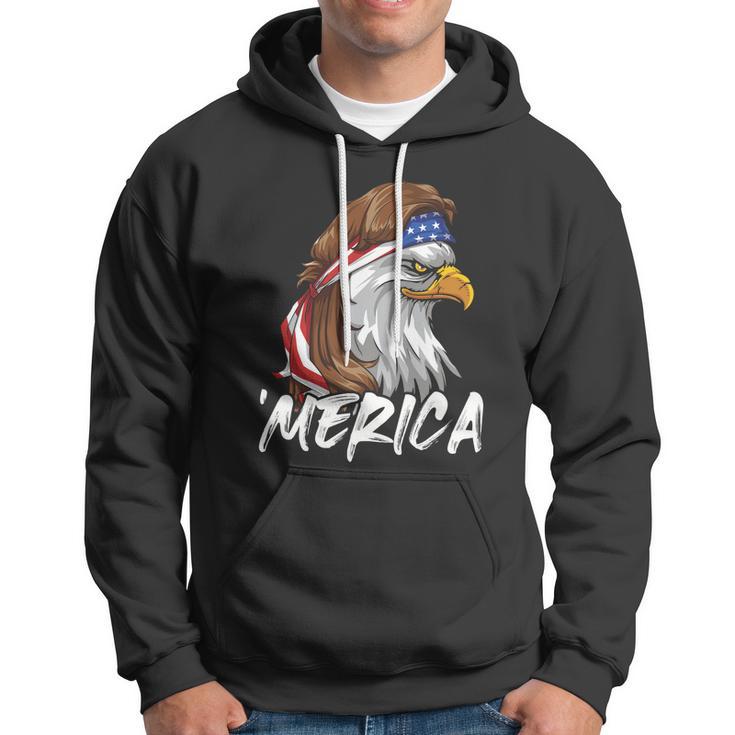 Eagle Mullet Merica 4Th Of July Usa American Flag Patriotic Great Gift Hoodie