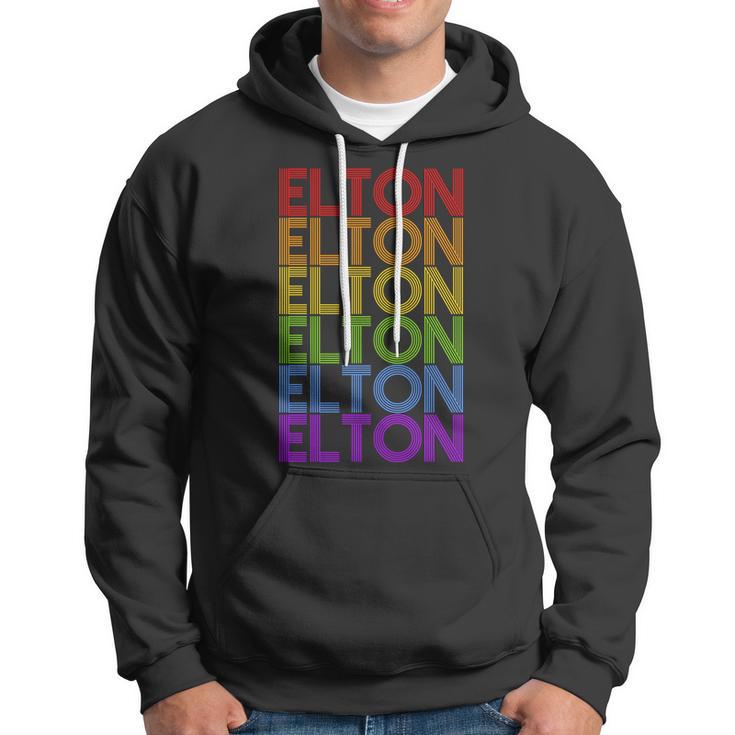 Elton Wordmark Pattern Retro Style Hoodie