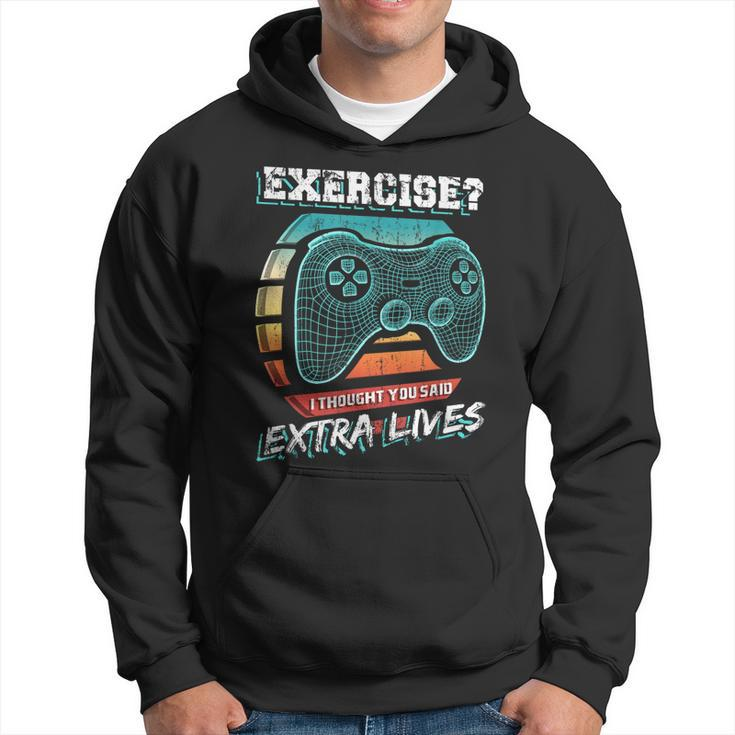 Extra Lives Funny Video Game Controller Retro Gamer Boys  V8 Hoodie