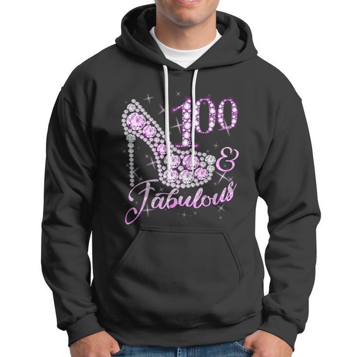 Fabulous & 100 Sparkly Shiny Heel 100Th Birthday Tshirt Hoodie