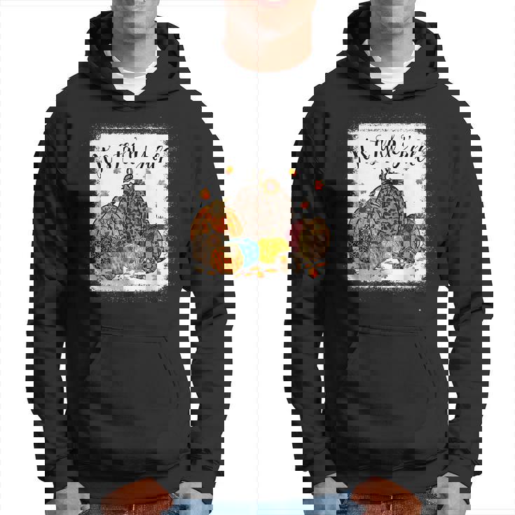 Fall Vibes Its Fall Yall Leopard Pumpkin Autumn Leaves Men Hoodie