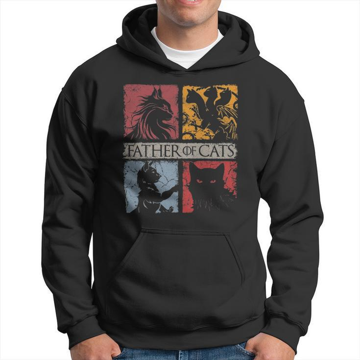 Father Of Cats - Cat Lovers Cat Dad Fabulous Men Hoodie Graphic Print Hooded Sweatshirt