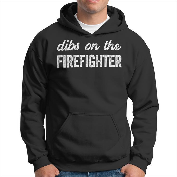 Firefighter Funny Firefighter Wife Dibs On The Firefighter V2 Hoodie