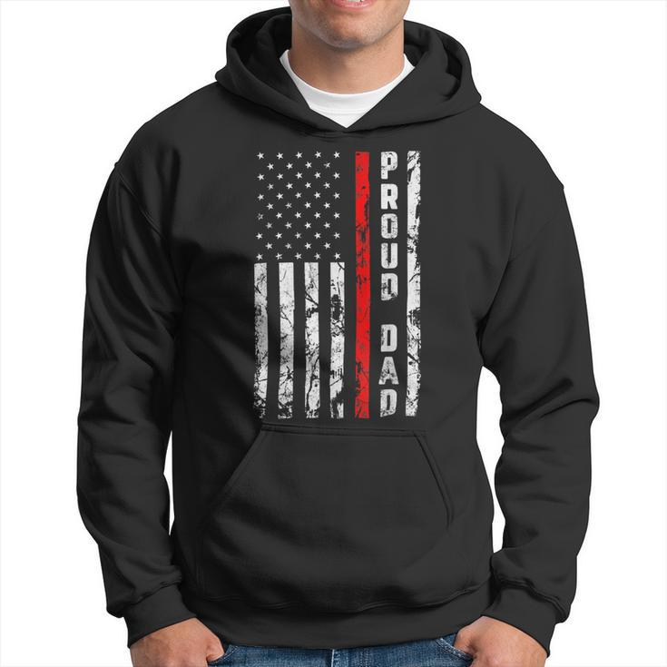 Firefighter Proud Dad Of Firefighter Gift Patriotic Firefighters Dad Hoodie