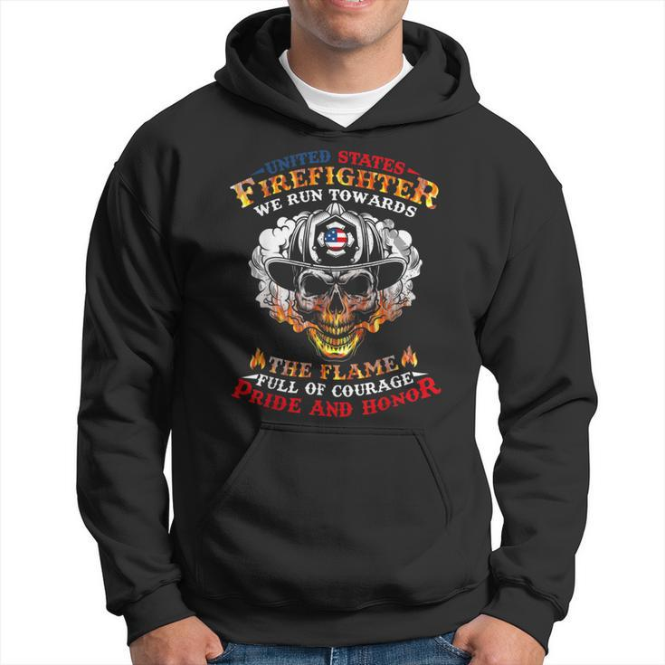Firefighter United States Firefighter We Run Towards The Flames Firemen_ Hoodie