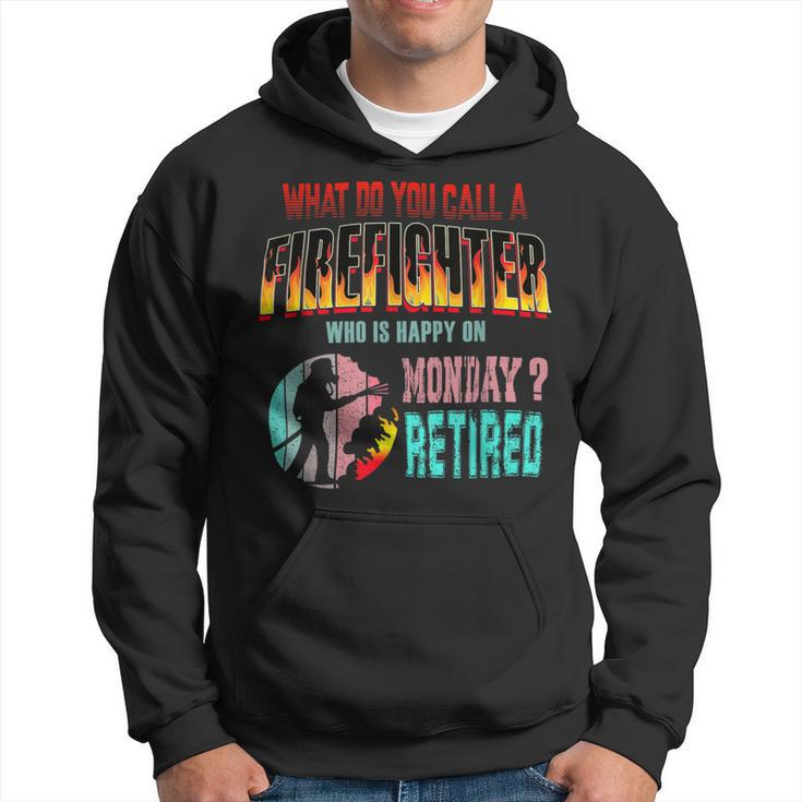 Firefighter Vintage Happy Retired Firefighter Funny Retirement Family Hoodie