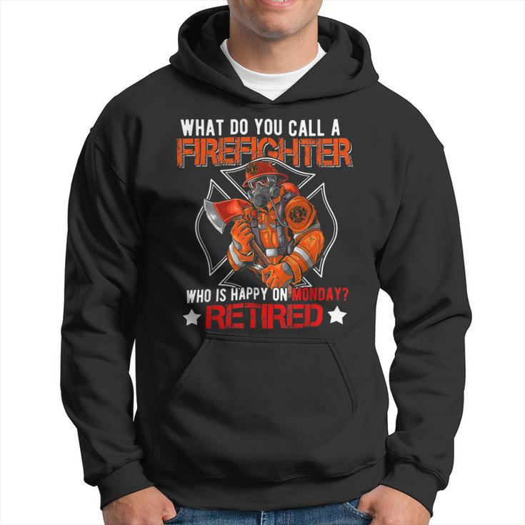 Firefighter Vintage Happy Retired Firefighter Funny Retirement Family_ Hoodie