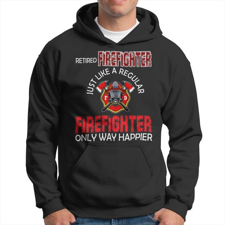 Firefighter Vintage Retired Firefighter Definition Only Happier Retire Hoodie