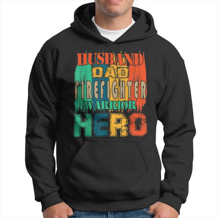 Firefighter Vintage Retro Husband Dad Firefighter Hero Matching Family V2 Hoodie