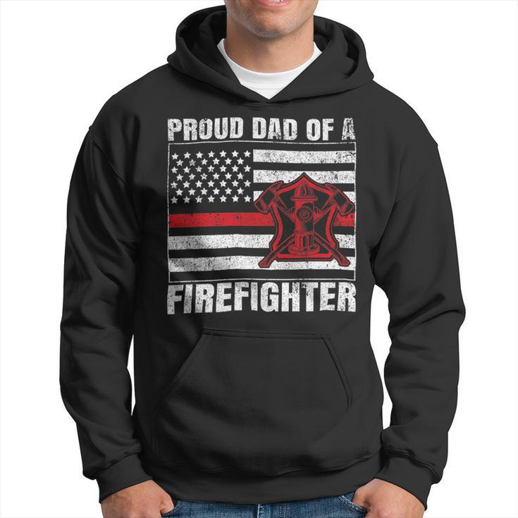 Firefighter Vintage Usa Flag Proud Dad Of A Firefighter Fathers Day Hoodie