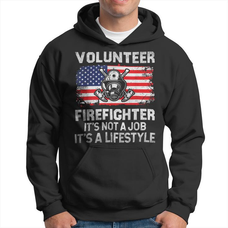 Firefighter Volunteer Firefighter Lifestyle Fireman Usa Flag V2 Hoodie