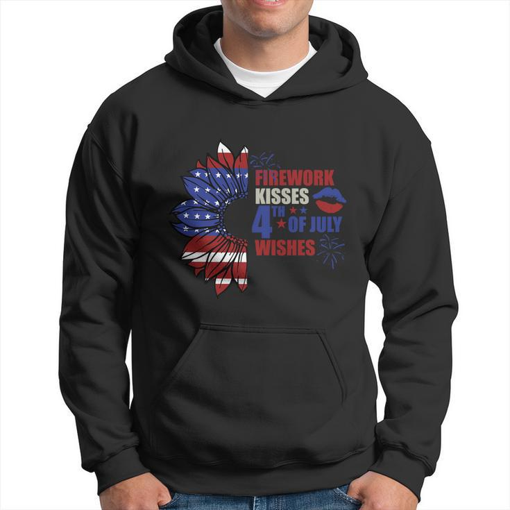 Firework Kiss 4Th Of July Wishes Proud American Hoodie