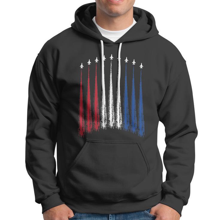 Fourth Of July Fighter Jets Red White Blue 4Th American Flag Hoodie