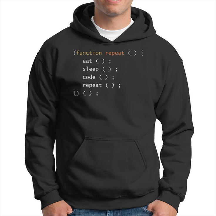 Function Repeat Eat Sleep Code Repeat Funny Programmer Men Hoodie Graphic Print Hooded Sweatshirt