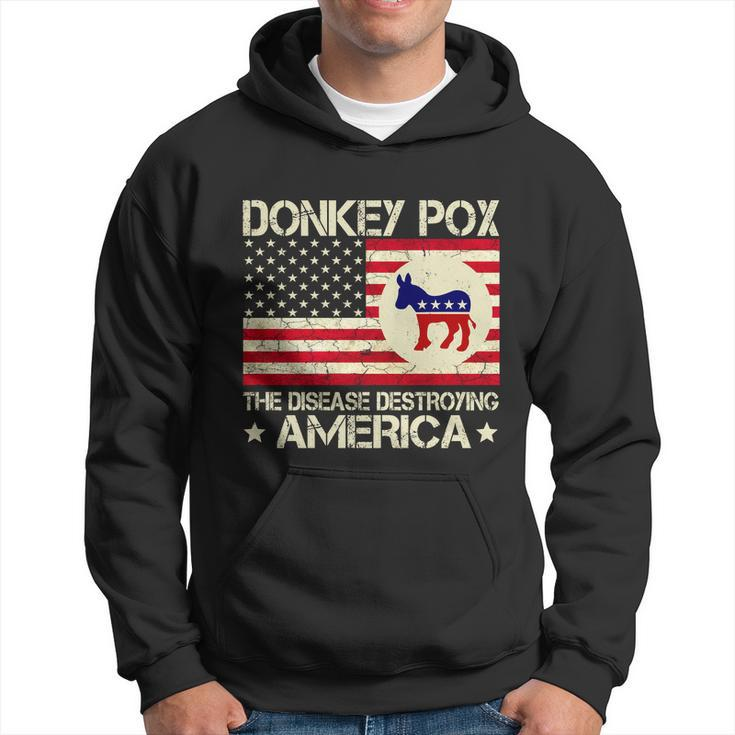 Funny Anti Biden Donkey Pox The Disease Destroying America Funny Anti Biden Hoodie