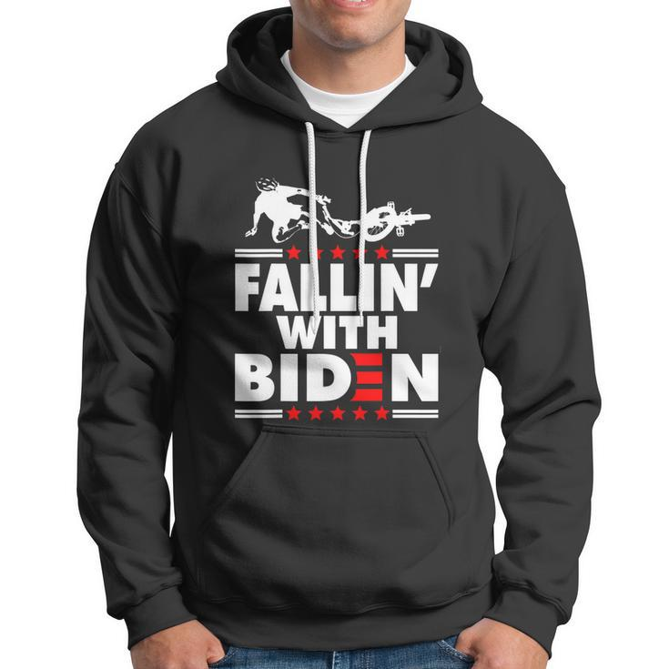 Funny Biden Falls Off Bike Joe Biden Fallin With Biden Hoodie