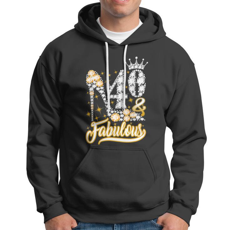 Funny Gift 40 Fabulous 40 Years Gift 40Th Birthday Diamond Crown Shoes Gift Hoodie