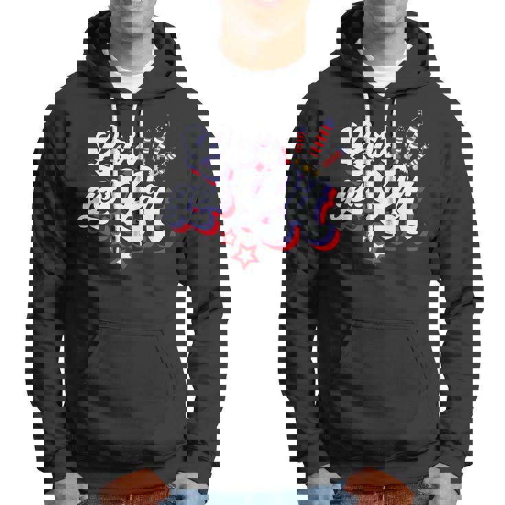 Funny Lets Get Lit Fireworks 4Th Of July Retro Vintage Hoodie