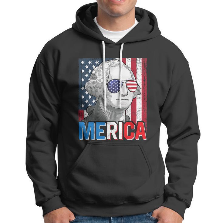 George Washington 4Th Of July Merica Men Women American Flag Hoodie