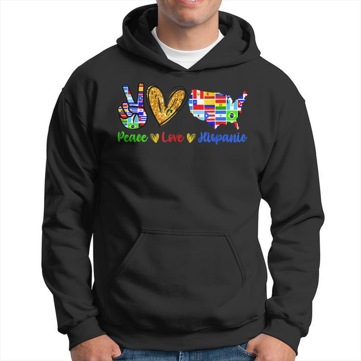 Gifts Peace Love Hispanic Heritage Month Decoration Country  Men Hoodie Graphic Print Hooded Sweatshirt