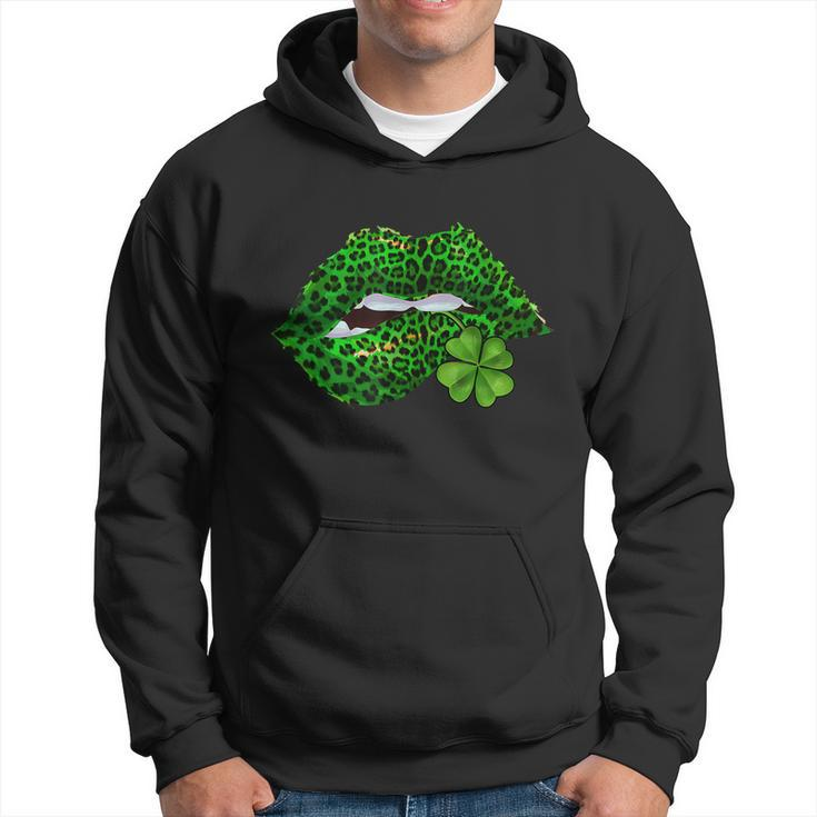 Green Lips Sexy Irish Leopard Shamrock St Patricks Day Men Hoodie