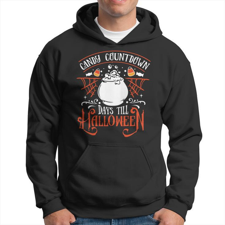Halloween Candy Countdown Days Till Halloween -  Orange And White Men Hoodie Graphic Print Hooded Sweatshirt