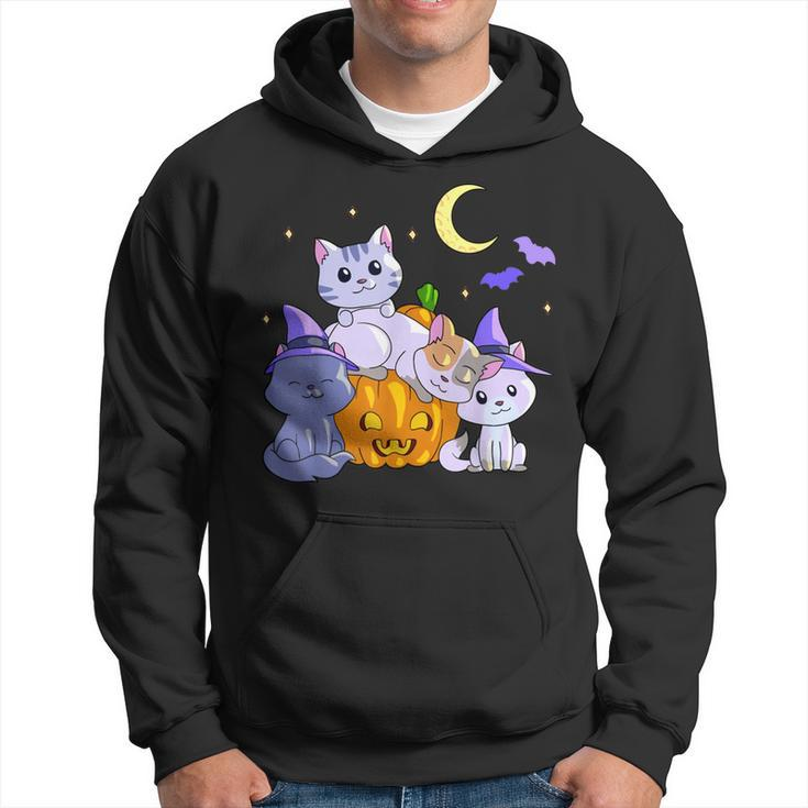 Halloween Cats Anime Cat Kawaii Neko Pumpkin Cat Lover Witch V3 Men Hoodie