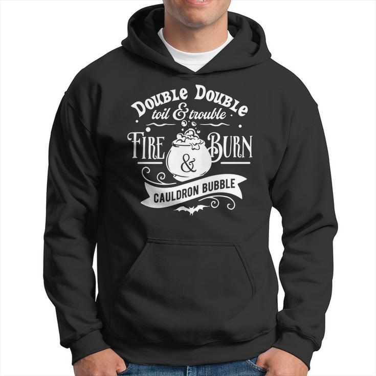 Halloween Double Double Toil And Trouble White Men Hoodie Graphic Print Hooded Sweatshirt