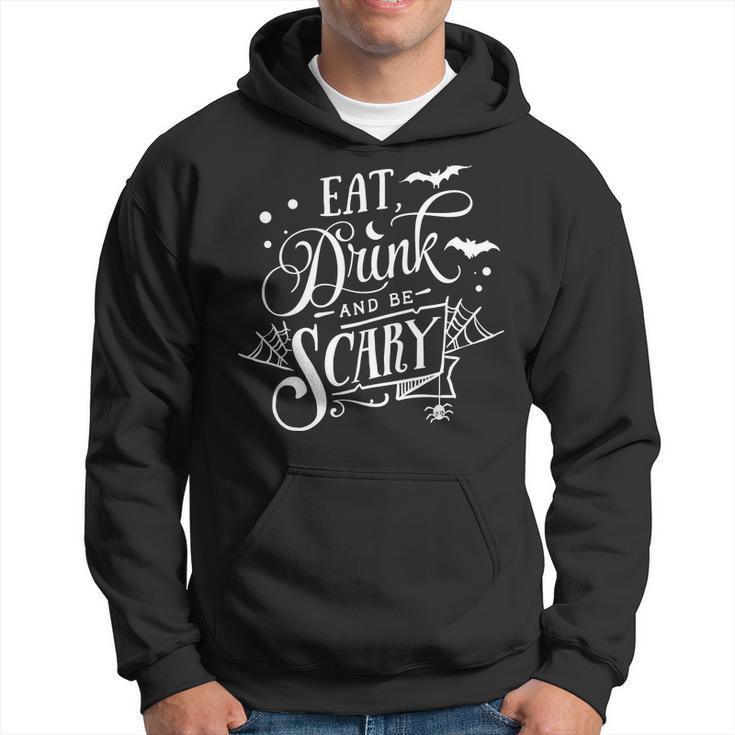 Halloween Eat Drink And Be Scary White Version Men Hoodie Graphic Print Hooded Sweatshirt