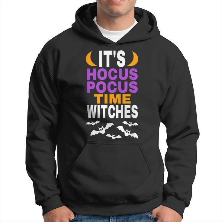 Halloween T  Its Hocus Pocus Time Witches Bats Flying Hoodie