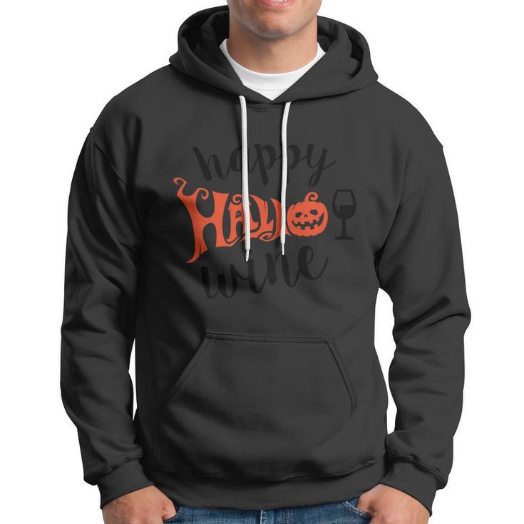 Happy Hallo Wine Halloween Quote Hoodie