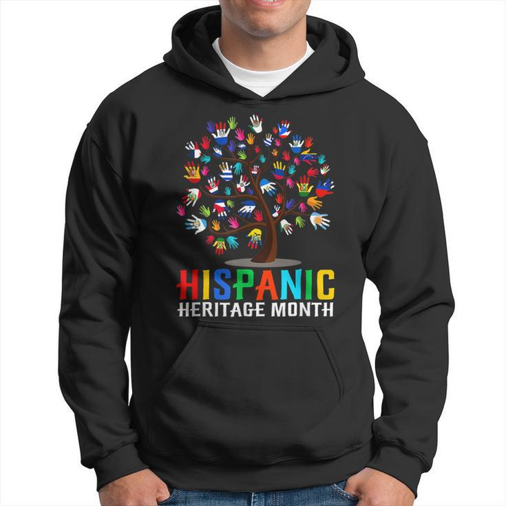 Happy Hand Flag Tree Root Latino National Hispanic Heritage Men Hoodie