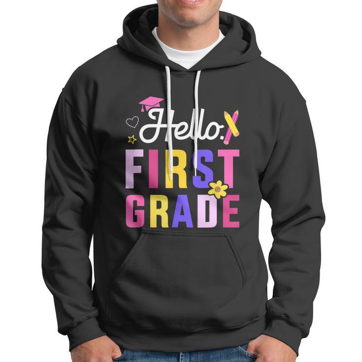 Hello 1St Grade First Back To School Student Teacher Hoodie