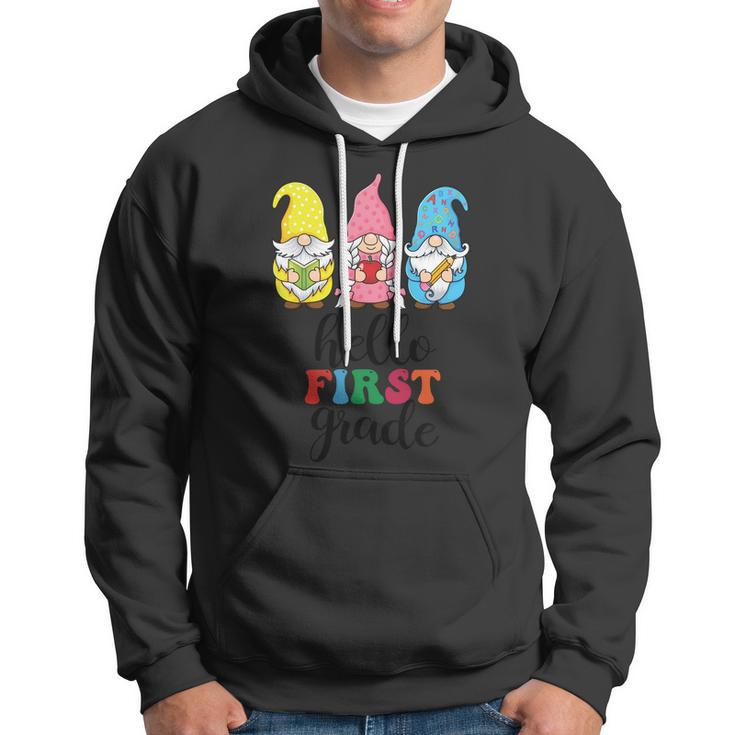 Hello First Grade School Gnome Teacher Students Graphic Plus Size Premium Shirt Hoodie