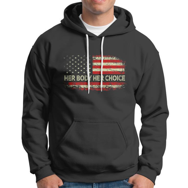 Her Body Her Choice American Us Flag Reproductive Rights Hoodie