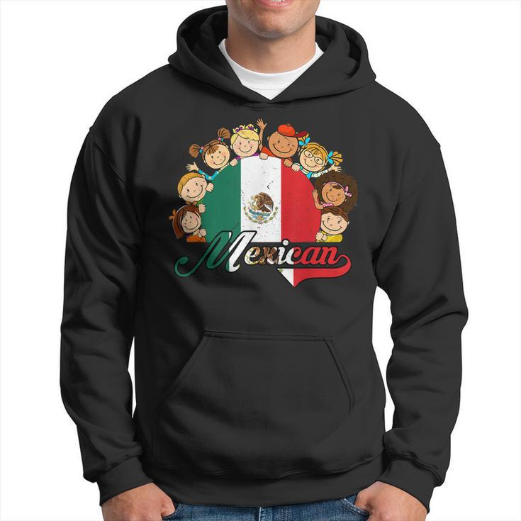 Hispanic Heritage Month  Mexico Pride Mexican Flag Kids  Men Hoodie Graphic Print Hooded Sweatshirt